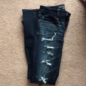 Ripped dark jeans